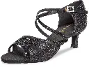 DanceArt Damen Lateinschuhe Mod. 229-505-091 Schwarz Satin mit Strass